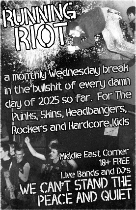 Runnin’ Riot at Middle East – Corner/Bakery – Cambridge, MA