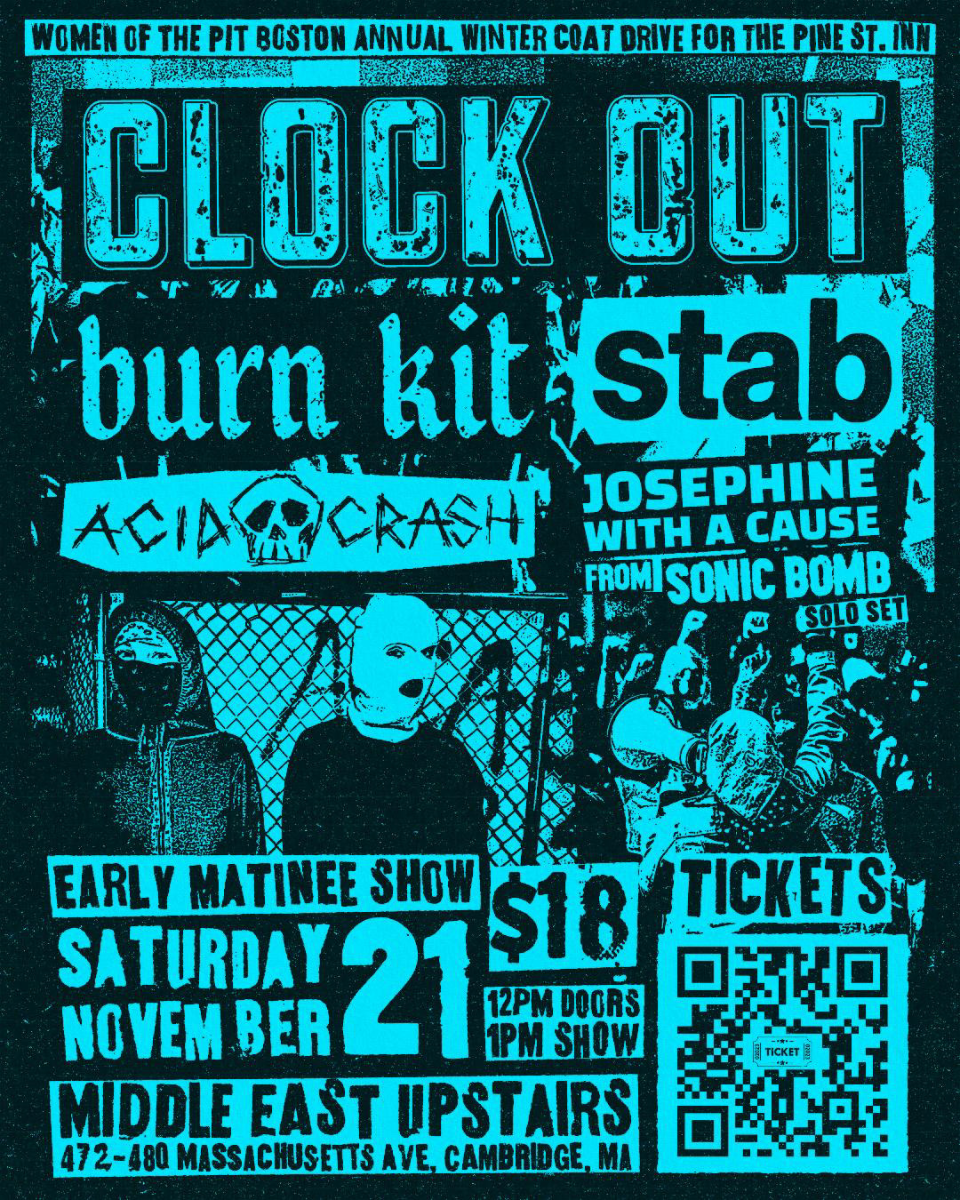 The Annual Women of the Pit Boston Winter Coat Drive: Clock Out, Burn Kit, Josephine With a Cause, DJ Matawana | Event Image