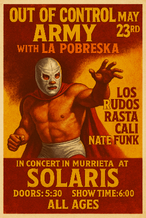 OUT OF CONTROL ARMY WITH LA POBRESKA LOS RUDOS & RASTA CALI LIVE IN CONCERT IN MURRIETA AT SOLARIS