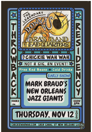 Mark Braud's Jazz Giants ft. Craig Klein, Gerald French, Tyler Thomson, Bruce Brackman and Mari Watanabe at Chickie Wah Wah