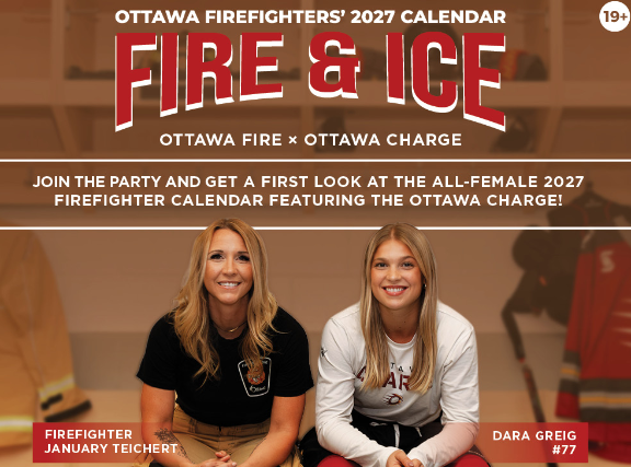 The 2027 Ottawa Firefighters x Ottawa Charge calendar reveal party – Fire & Ice