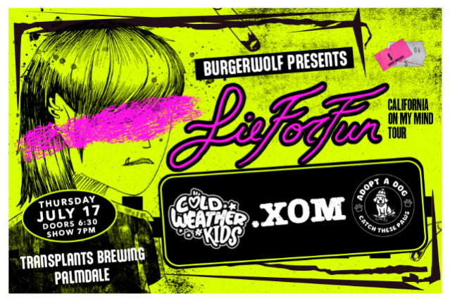 FREE SHOW: Lie For Fun / Cold Weather Kids / .Xom / Adopt a Dog