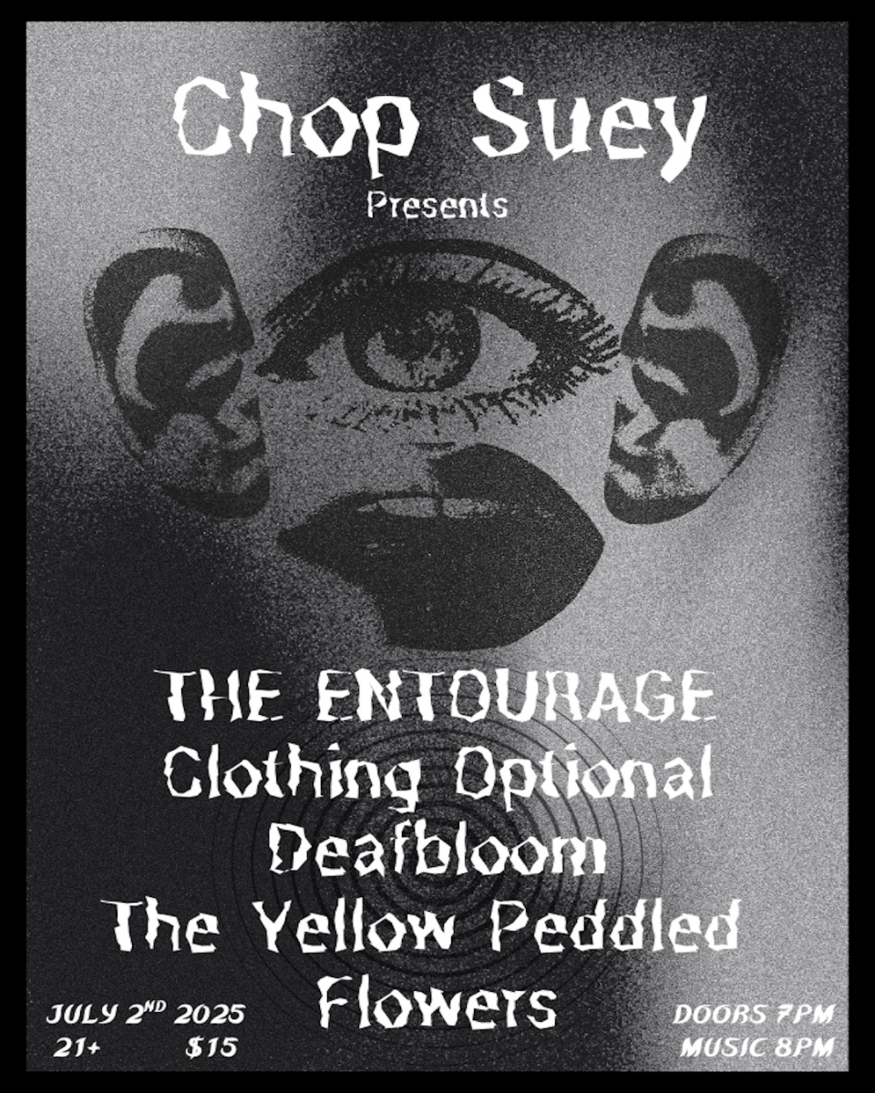 Event Image - THE ENTOURAGE, Clothing Optional, Deafbloom, Yellow Peddled Flowers