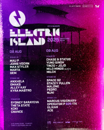 ELECTRIC ISLAND: 2025 AUGUST EDITION – SATURDAY at Woodbine Park – Toronto, Canada