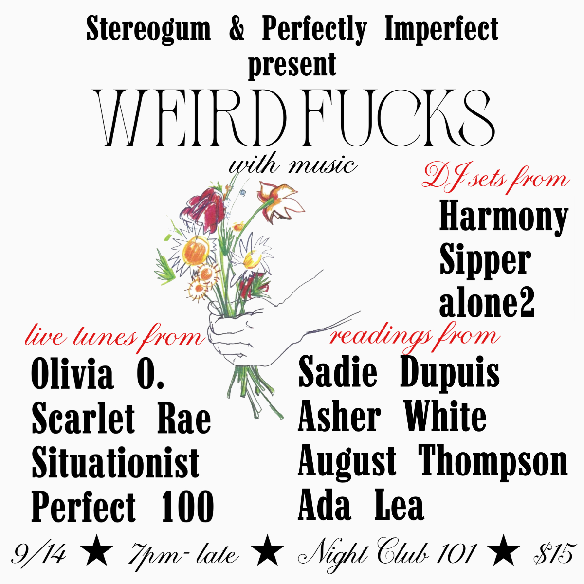 Weird Fucks with Music: Live Music and Readings