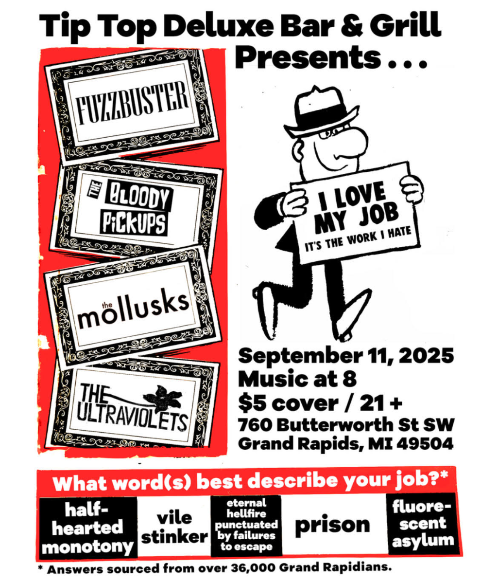 The Ultraviolets, The Bloody Pickups, The Mollusks, Fuzzbus...