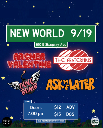Archer Valentine and The Fraternals - The Cali-Florida Tour with Special Guests Dove Bomb and Ask Me Later