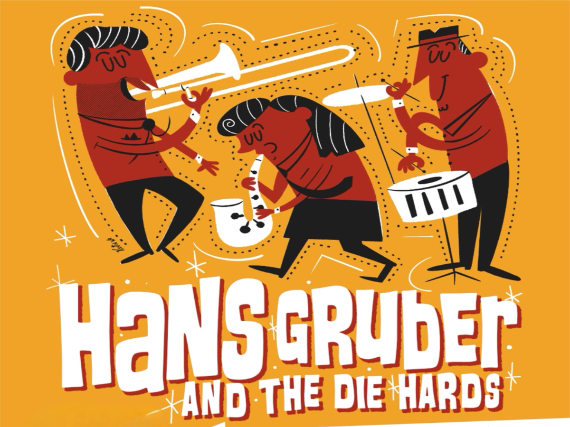 HANS GRUBER AND THE DIE HARDS WITH CHILLED MONKEY BRAINS, PANGOLIN AND THE COLORBLIND DINOSAURS
