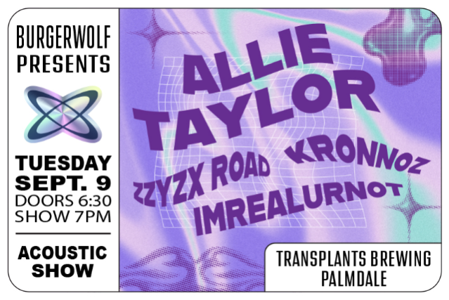 FREE ACOUSTIC SHOW: ALLIE TAYLOR / ZZYZX ROAD / KRONNOZ / IMREALURNOT