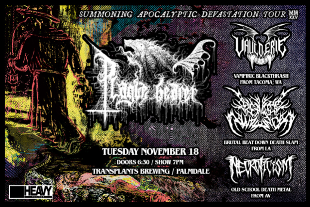 PLAGUE BEARER / VAULDERIE / PLEASURE WOUND / NECROTICISM at Transplants Brewing Company – Palmdale, CA