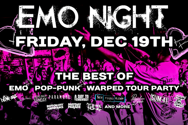 Emo Night ft. Flicker//Fade Live Band Emo Night! at The Sanctuary Detroit – Hamtramck, MI