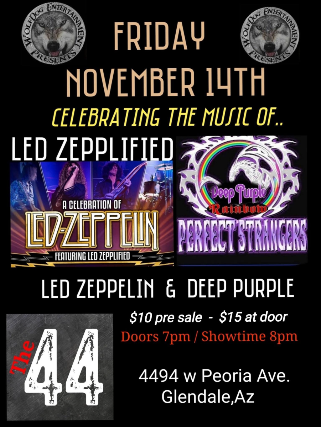 Led Zepplified & Perfect Strangers at The 44 Sports Grill and Nightlife – Glendale, AZ