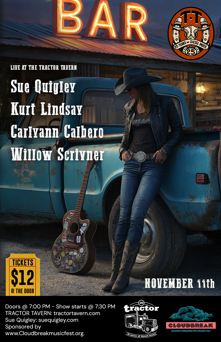 Cloudbreak Presents: Songwriters Round ft: Sue Quigly, Kurt Lindsay, Carly Anne Calbero, Willow Scrivner (seated)