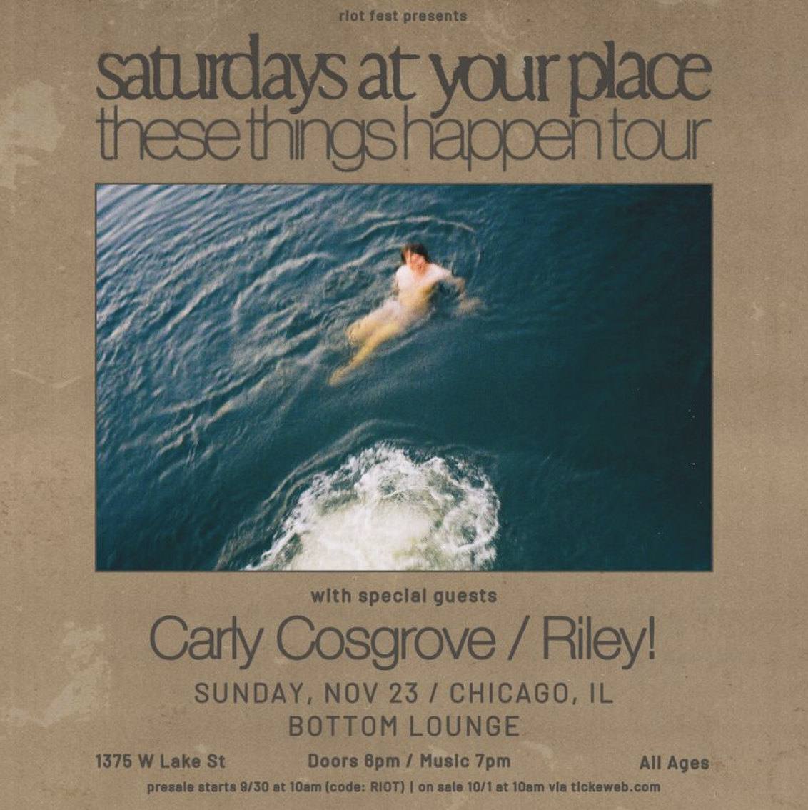 Saturdays At Your Place: these things happen tour