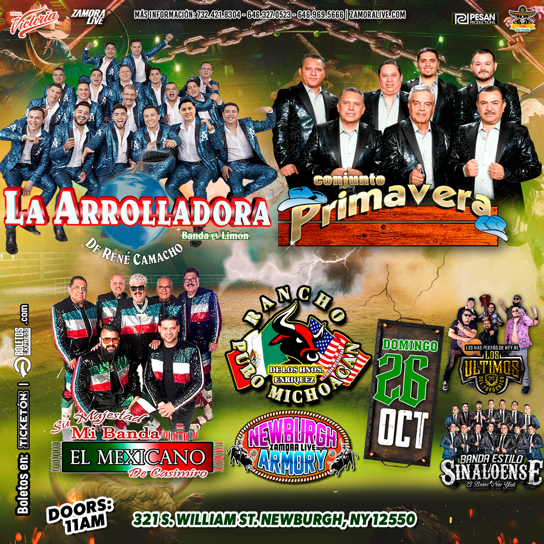 CONJUNTO PRIMAVERA, LA ARROLLADORA, MI BANDA EL MEXICANO Y MÁS EN NEW YORK!