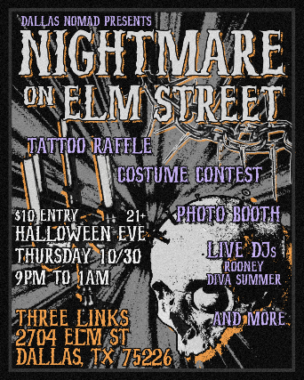 Nightmare on Elm Street at Three Links Deep Ellum – Dallas, TX