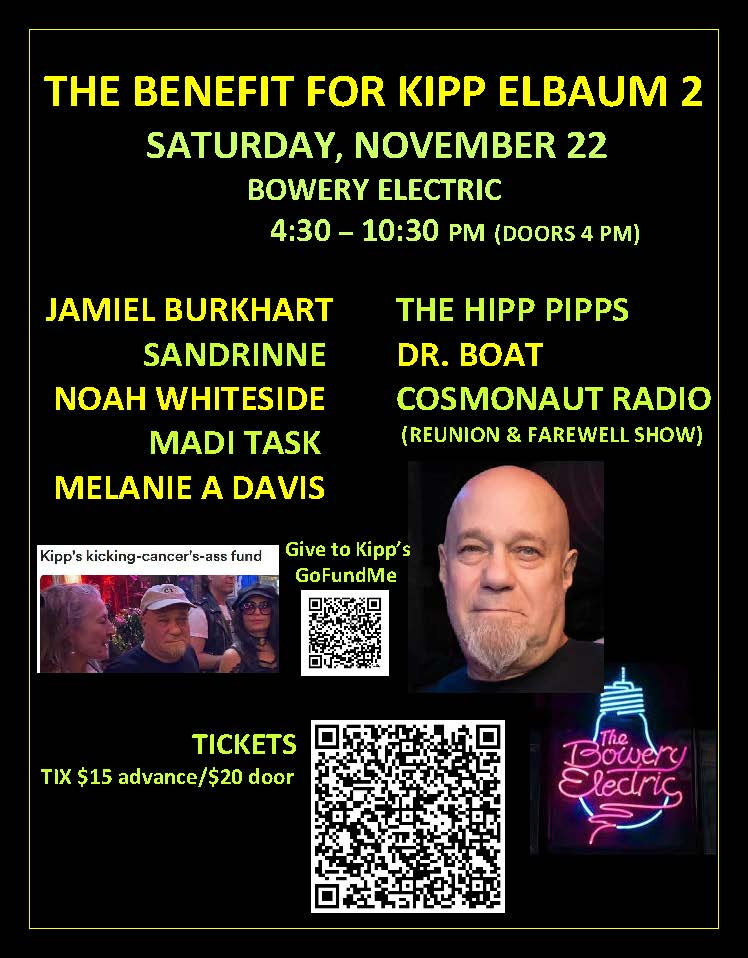 Benefit for Kip Elbaum 2 | Cosmonaut Radio • Dr Boat • The Hipp Pipps • Melanie A Davis • Madi Task • Noah Whiteside • Sandrinne • Jamiel Burkhart