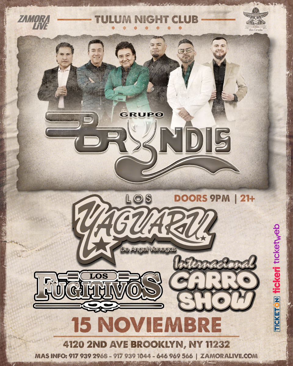 GRUPO BRYNDIS, YAGUARU, LOS FUGITIVOS Y CARRO SHOW JUNTOS EN BROOKLYN!