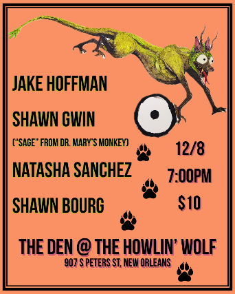 image of Jake Hoffman w/ Natasha Sanchez, Shawn Bourg & Shawn Gwin (“Sage” from Dr. Mary’s Monkey) image of Jake Hoffman w/ Natasha Sanchez, Shawn Bourg & Shawn Gwin (“Sage” from Dr. Mary’s Monkey)