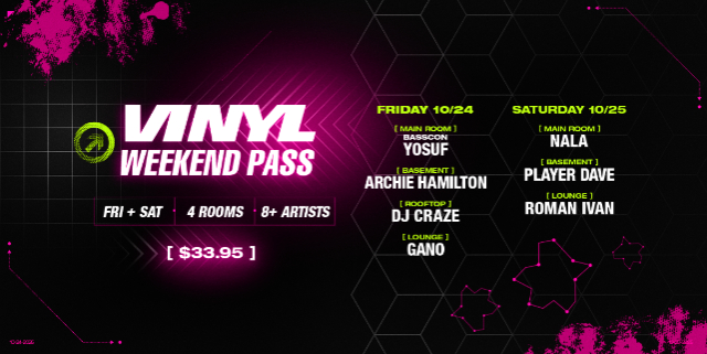 Vinyl Weekend Pass (4 Rooms, 8+ Artists)