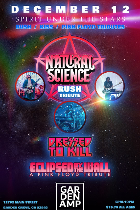 RUSH, KISS, Pink Floyd Tributes – Spirit Under The Stars at Garden Amp at Garden Amphitheatre – Garden Grove, CA