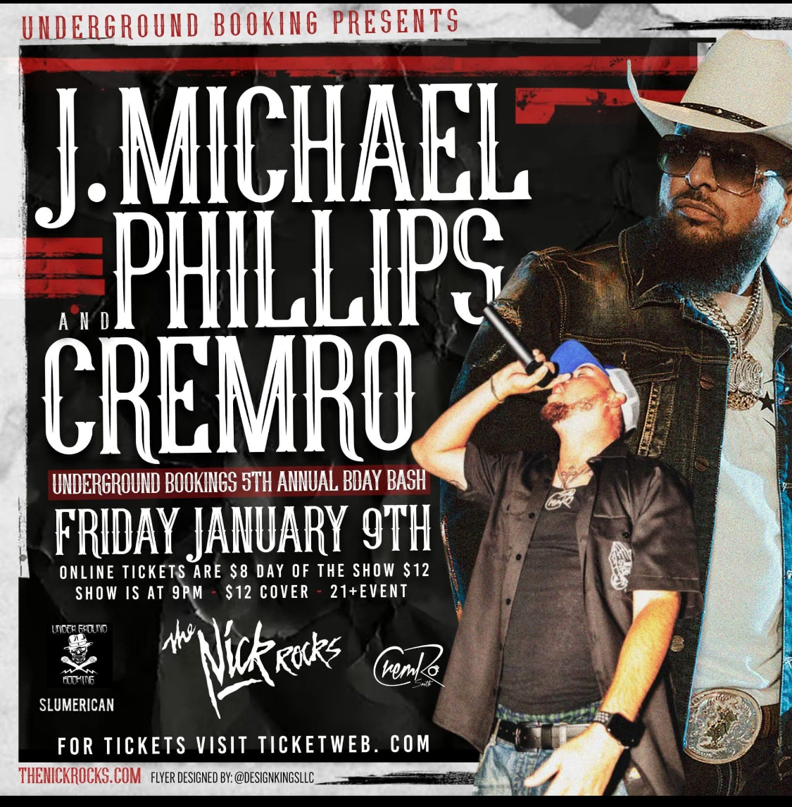 UnderGroundBooking 5th Annual BDAY BASH w/ J Michael Phillips & CremRo Smith