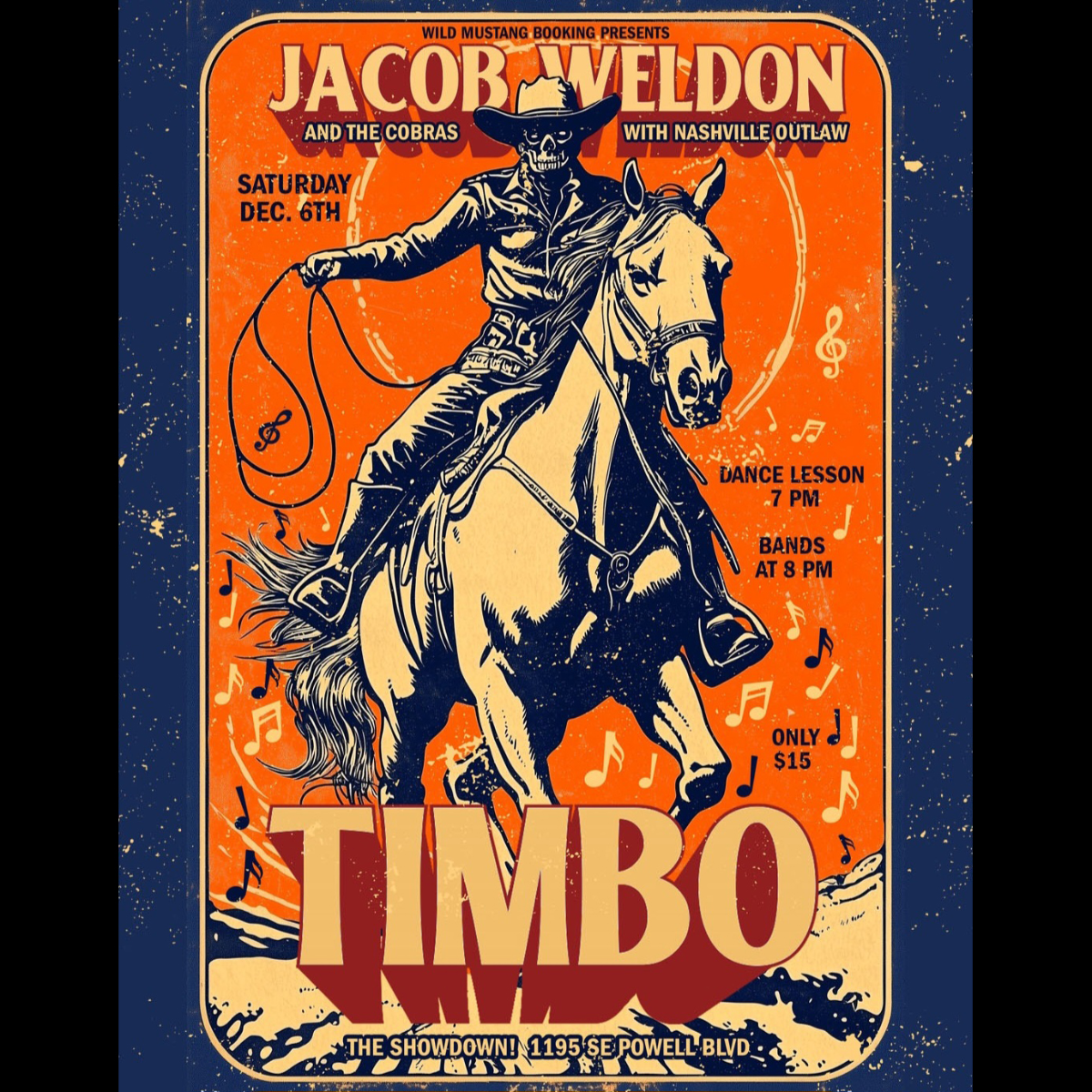 JACOB WELDON & THE COBRAS with Nashville Outlaw Timbo and Dance Lessons