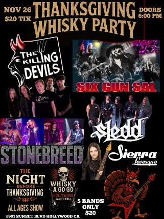 The Killing Devils, Stonebreed, Six Gun Sal, Sledd , Sierra Levesque