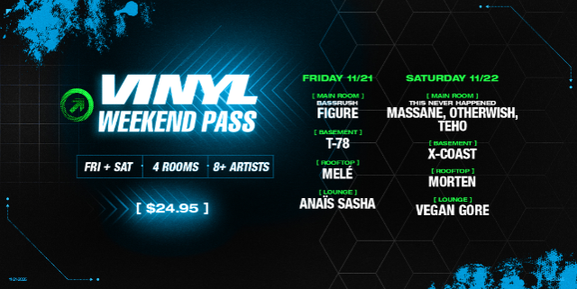 Vinyl Weekend Pass (4 Rooms, 8+ Artists) at Club Vinyl – Denver, CO