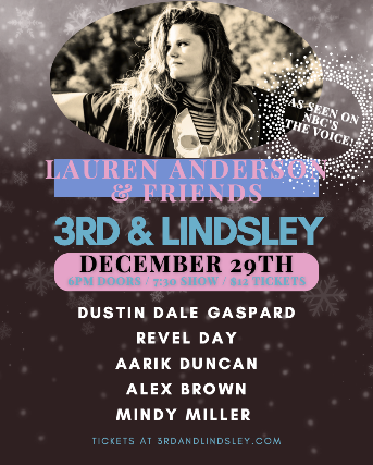 Lauren Anderson & Friends at 3rd and Lindsley – Nashville, TN
