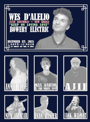 Wes D'Alelio • Ajii • Max Bartos & The Misfit Toys • Annie Elise • Jack Wilmot • Evan Panzer • Nick Salazar