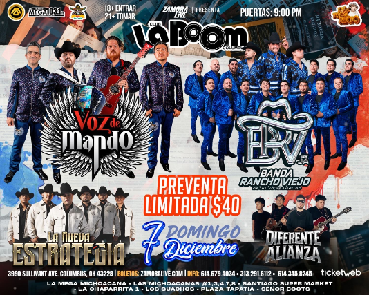 Voz de Mando y Banda Rancho Viejo en Columbus