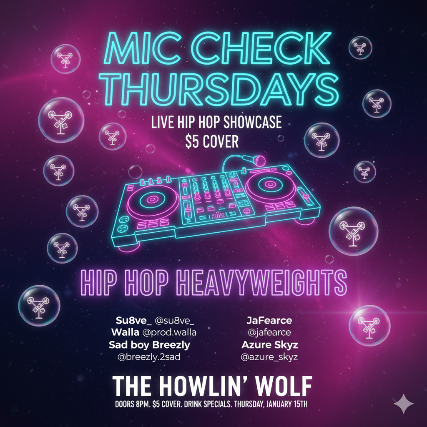 image of Hip Hop Heavyweights w/ su8ve, Walla, Sad Boy Breezly, JaFearce & Azure Skyz image of Hip Hop Heavyweights w/ su8ve, Walla, Sad Boy Breezly, JaFearce & Azure Skyz