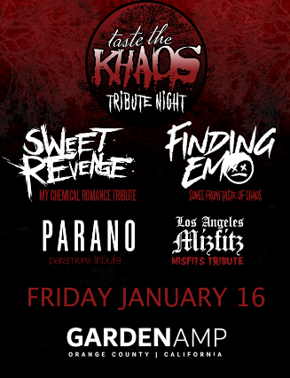 My Chemical Romance, Paramore, Misfits tributes + Finding Emo – Taste The Khaos at Garden Amphitheatre – Garden Grove, CA
