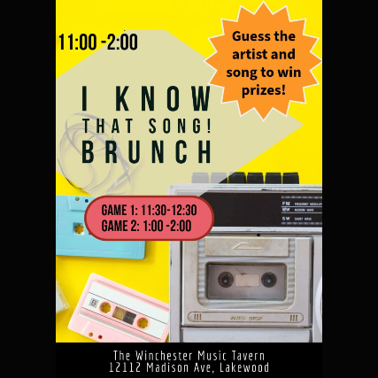 I KNOW THAT SONG BRUNCH at The Winchester – Lakewood, OH