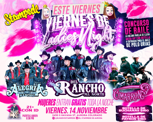 Viernes de Ladies Night. Damas Gratis Toda La Noche