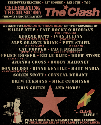 Image of A Celebration of The Clash/Jamaican Hurricane Relief Benefit w/a screening of 