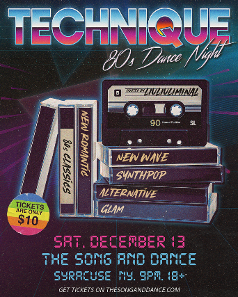 Image of TECHNIQUE : 80's Dance Night Image of TECHNIQUE : 80's Dance Night