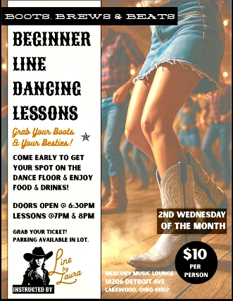 BEGINNER LINE DANCING LESSONS at The Mercury Music Lounge – Lakewood, OH