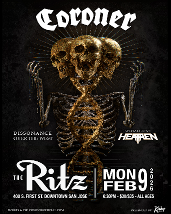 Coroner, Heathen at The Ritz – San Jose, CA