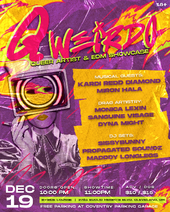 QWEIRDO: Queer Artist & EDM Showcase at B Side Lounge – Cleveland Heights, OH