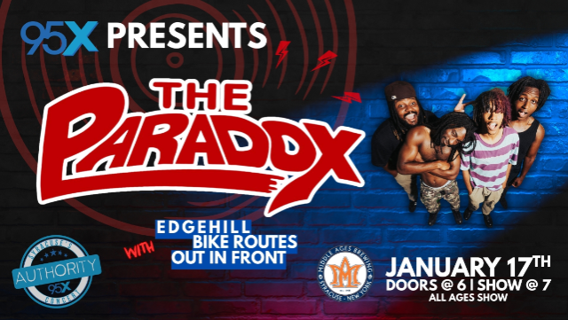 95X Presents: The Paradox w/s/g Bike Routes + Edgehill + Out In Front at Middle Ages Beer Hall – Syracuse, NY