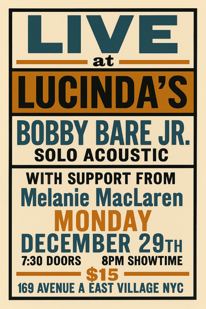 Bobby Bare Jr w/ support from Melanie Maclaren Melanie MacLaren