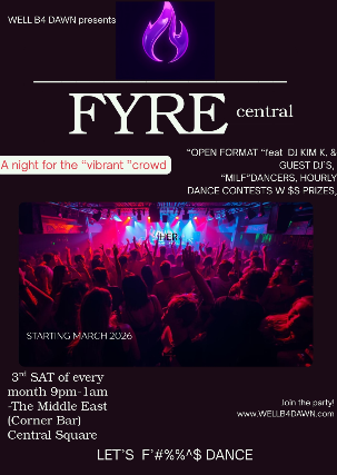 FYRE Central at Middle East – Corner/Bakery – Cambridge, MA