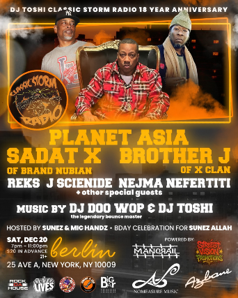 DJ Toshi’s Classic Storm Radio 18th Anniversary at Berlin – New York, NY