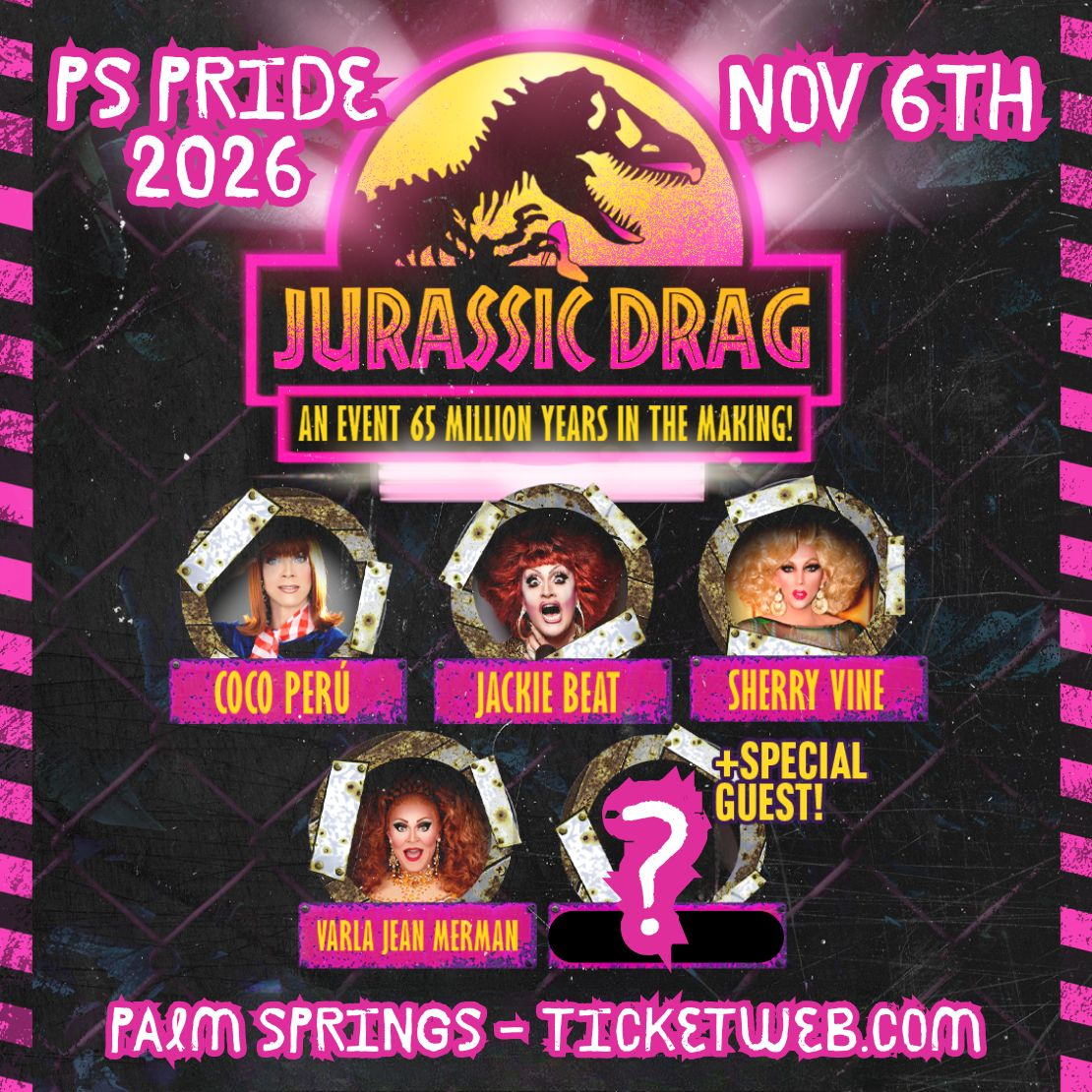 JURASSIC DRAG starring COCO PERU, JACKIE BEAT, SHERRY VINE and VARLA JEAN MERMAN | Kicking off Palm Springs Pride 2026!