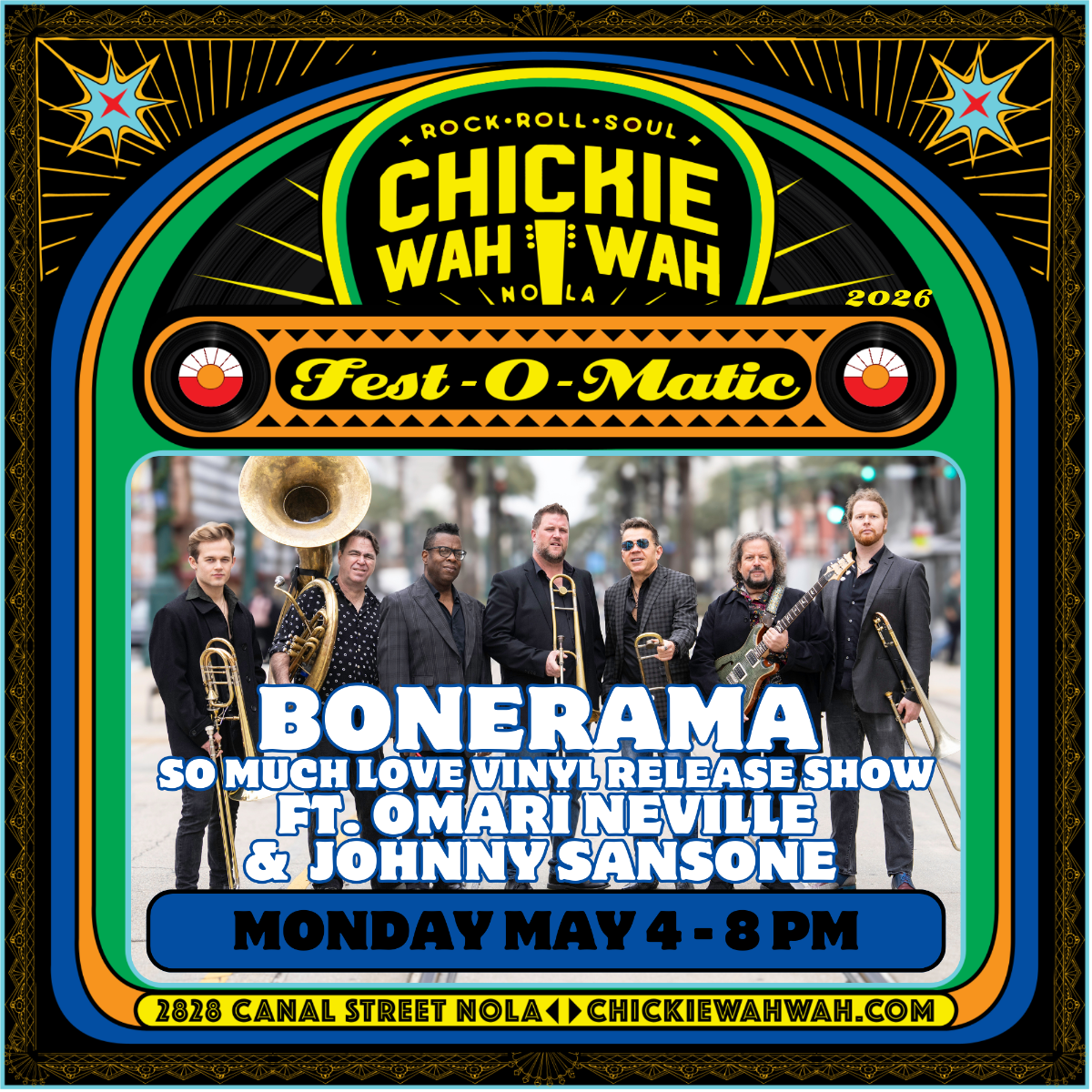 Bonerama "So Much Love" Vinyl Release Show Ft. Omari Neville and Johnny Sansone