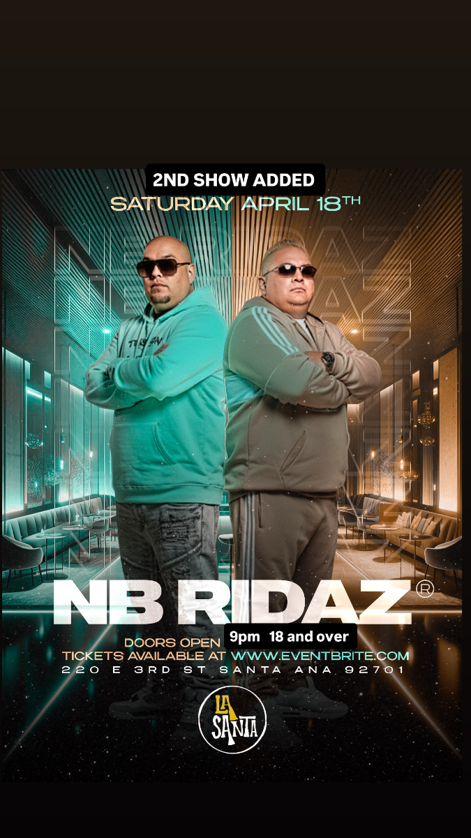 Nb Ridaz Reno NB RIDAZ Second show added! - La Santa