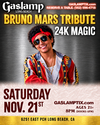 24K Magic - Bruno Mars Tribute tickets at Gaslamp Restaurant & Bar, Long Beach