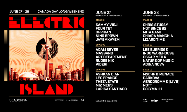Electric Island: Saturday event flyer